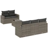 Image de vidaXL Ensemble de salon de jardin 6 pièces avec coussins Gris Poly rotin