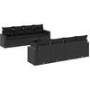 Image de vidaXL Ensemble de salon de jardin 9 pièces avec coussins noir poly rotin
