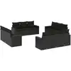 Image de vidaXL Ensemble de 12 canapés de jardin avec coussins noir poly rotin