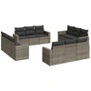 Image de vidaXL Ensemble de salon de jardin 12 pièces avec coussins Gris Poly rotin