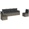 Image de vidaXL Ensemble de salon de jardin 6 pièces avec coussins Gris Poly rotin