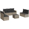 Image de vidaXL Ensemble de jardin canapé 8 pièces avec coussins gris clair Poly rotin