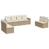 Image de vidaXL Ensemble de jardin canapé 8 pièces avec coussins Beige Poly Rattan