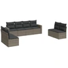 Image de vidaXL Ensemble de jardin canapé 8 pièces avec coussins Gris Poly rotin