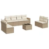 Image de vidaXL Ensemble de salon de jardin 9 pièces avec coussins beige Poly rotin