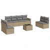 Image de vidaXL Ensemble de salon de jardin 9 pièces avec coussins beige Poly rotin