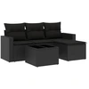 Image de vidaXL Ensemble de salon de jardin 5 pièces avec coussins noir poly rotin