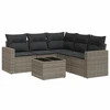 Image de vidaXL Ensemble de salon de jardin 6 pièces avec coussins Gris Poly rotin