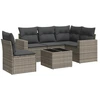 Image de vidaXL Ensemble de salon de jardin 6 pièces avec coussins Gris Poly rotin