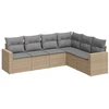 Image de vidaXL Ensemble de salon de jardin 6 pièces avec coussins Beige Poly Rattan
