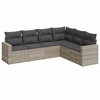 Image de vidaXL Ensemble de salon de jardin 6 pièces avec coussins gris clair Poly rotin