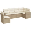 Image de vidaXL Ensemble de salon de jardin 6 pièces avec coussins Beige Poly Rattan