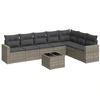 Image de vidaXL Ensemble de jardin canapé 8 pièces avec coussins Gris Poly rotin