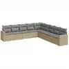 Image de vidaXL Ensemble de salon de jardin 9 pièces avec coussins beige Poly rotin