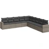 Image de vidaXL Ensemble de salon de jardin 9 pièces avec coussins Gris Poly rotin