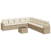 Image de vidaXL Ensemble de salon de jardin 10 pièces avec coussins Beige Poly Rattan