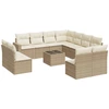 Image de vidaXL Ensemble de 12 canapés de jardin avec coussins Beige Poly Rattan