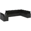 Image de vidaXL Ensemble de 10 canapés de jardin avec coussins noir poly rotin