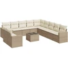 Image de vidaXL Ensemble de 12 canapés de jardin avec coussins Beige Poly Rattan