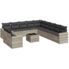 Image de vidaXL Ensemble de 12 canapés de jardin avec coussins gris clair Poly rotin