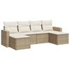 Image de vidaXL Ensemble de salon de jardin 6 pièces avec coussins Beige Poly Rattan