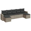 Image de vidaXL Ensemble de salon de jardin 7 pièces avec coussins gris clair Poly rotin