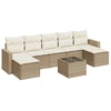 Image de vidaXL Ensemble de jardin canapé 8 pièces avec coussins Beige Poly Rattan