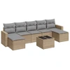 Image de vidaXL Ensemble de jardin canapé 8 pièces avec coussins Beige Poly Rattan