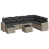 Image de vidaXL Ensemble de salon de jardin 9 pièces avec coussins gris clair Poly rotin