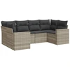 Image de vidaXL Ensemble de salon de jardin 6 pièces avec coussins gris clair Poly rotin