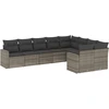 Image de vidaXL Ensemble de salon de jardin 9 pièces avec coussins Gris Poly rotin