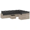 Image de vidaXL Ensemble de 10 canapés de jardin avec coussins gris clair Poly rotin