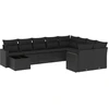 Image de vidaXL Ensemble de 10 canapés de jardin avec coussins noir poly rotin