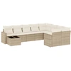 Image de vidaXL Ensemble de salon de jardin 10 pièces avec coussins Beige Poly Rattan