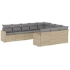 Image de vidaXL Ensemble de salon de jardin 10 pièces avec coussins Beige Poly Rattan