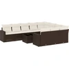 Image de vidaXL Ensemble de salon de jardin 11 pièces avec coussins Marron Poly rotin