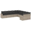 Image de vidaXL Ensemble de 10 canapés de jardin avec coussins gris clair Poly rotin