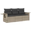 Image de vidaXL Ensemble de salon de jardin 3 pièces avec coussins gris clair Poly rotin