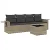 Image de vidaXL Ensemble de salon de jardin 5 pièces avec coussins gris clair Poly rotin