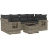 Image de vidaXL Ensemble de salon de jardin 7 pièces avec coussins gris clair Poly rotin