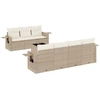 Image de vidaXL Ensemble de jardin canapé 8 pièces avec coussins Beige Poly Rattan