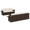 Image de vidaXL Ensemble de jardin canapé 8 pièces avec coussins Marron Poly rotin