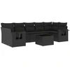 Image de vidaXL Ensemble de jardin canapé 8 pièces avec coussins noir poly rotin