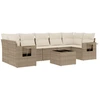 Image de vidaXL Ensemble de jardin canapé 8 pièces avec coussins Beige Poly Rattan