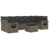 Image de vidaXL Ensemble de jardin canapé 8 pièces avec coussins Gris Poly rotin