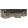 Image de vidaXL Ensemble de jardin canapé 8 pièces avec coussins gris clair Poly rotin