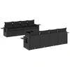 Image de vidaXL Ensemble de salon de jardin 9 pièces avec coussins noir poly rotin