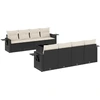 Image de vidaXL Ensemble de salon de jardin 9 pièces avec coussins noir poly rotin