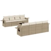 Image de vidaXL Ensemble de salon de jardin 9 pièces avec coussins beige Poly rotin