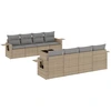 Image de vidaXL Ensemble de salon de jardin 9 pièces avec coussins beige Poly rotin